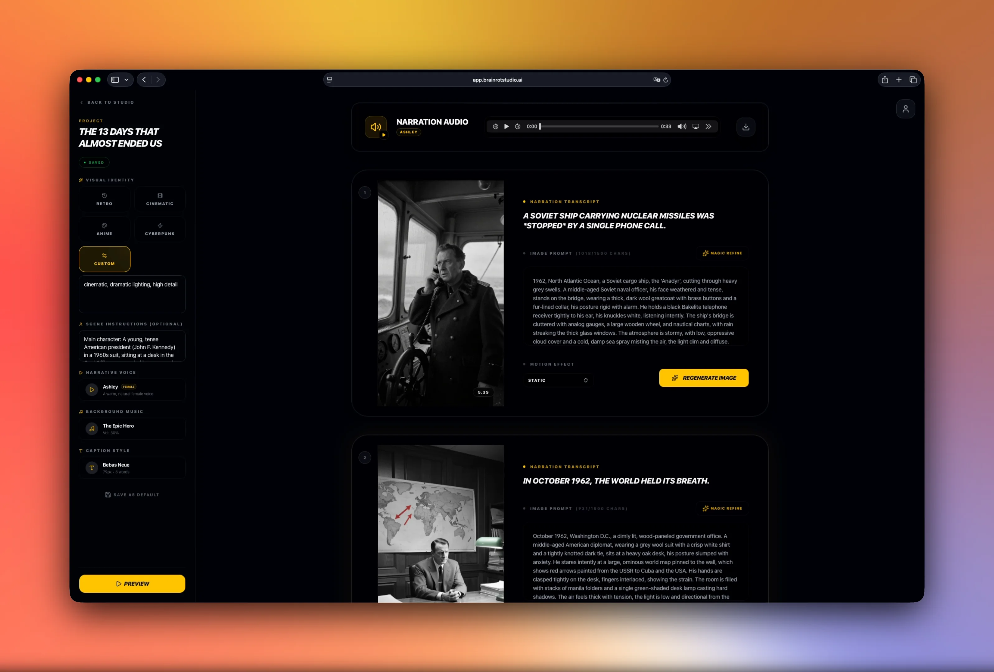 BrainRot Studio editor interface screenshot